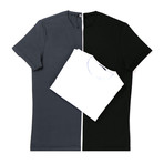 Aiden T-Shirt Set // Pack of 3 // Anthracite + Black + White (XL)