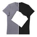 Miguel T-Shirt Set // Pack of 3 // Gray + Black + White (2XL)