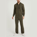 Braden Striped Sweatsuit Set // Olive (S)