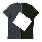 Rey T-Shirt Set // Pack of 3 // Anthracite + Green + White (M)