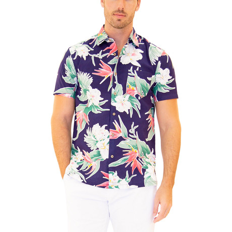 Aloha Hawaiian Shirt // Navy (2XL)