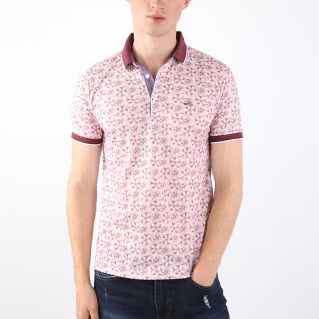 Lisbon Short Sleeve Polo // Ecru + Bordeaux (S)