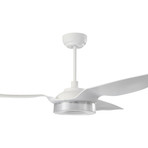 Icebreaker Smart Ceiling Fan + Integrated LED Light Kit // White Case + White Blades (52")