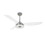 Icebreaker Smart Ceiling Fan + Integrated LED Light Kit // Silver Case + Transparent Blades (52")