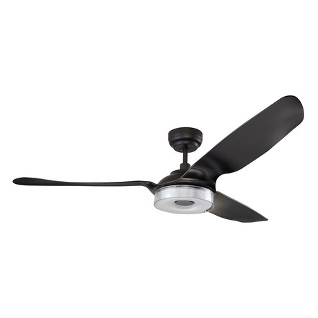 Icebreaker Smart Ceiling Fan + Integrated LED Light Kit // Black Case + Black Blades (52")