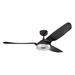 Icebreaker Smart Ceiling Fan + Integrated LED Light Kit // Black Case + Black Blades (52")