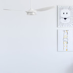 Icebreaker Smart Ceiling Fan + Integrated LED Light Kit // White Case + White Blades (52")