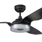 Icebreaker Smart Ceiling Fan + Integrated LED Light Kit // Black Case + Black Blades (52")