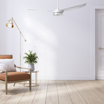 Icebreaker Smart Ceiling Fan + Integrated LED Light Kit // White Case + White Blades (52")