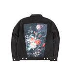 Still Life Denim Jacket + Graphic Printed Back // Black (XL)