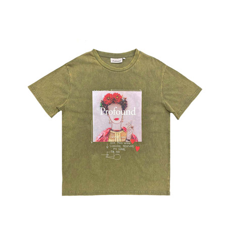 Disclaimer Graphic Tee // Olive (XS)