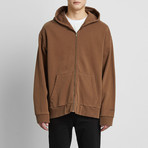 Classic Zip-Up Hoodie // Brown (L)