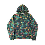 Mixed Dye Ink-Splatter Hoodie // Vintage Forest (2XL)