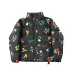 Floral Garden Puffer Jacket // Black (XS)