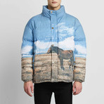 Scenic Horse Puffer Jacket // Multicolor (2XL)