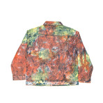 Tie-Dye Washed Denim Trucker Jacket // Multicolor (XS)