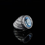 The Naval Dream Ring // Blue Topaz Sterling 925 Sterling Silver (8.5)