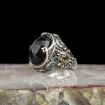 Large Black Gemstone Ring // 925 Sterling Silver (5)