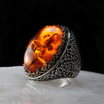 Large Amber Ring // 925 Sterling Silver (5)