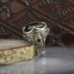 Large Black Gemstone Ring // 925 Sterling Silver (5)
