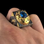Handmade Blue Topaz Ring // 925 Sterling Silver (5.5)
