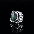 Jade Gemstone Ring // 925 Sterling Silver (7)