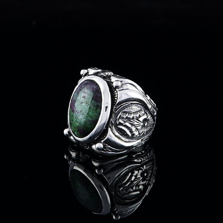 Jade Gemstone Ring // 925 Sterling Silver (5)