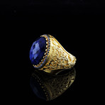 Raw Sapphire Ring // 18kt Gold Coated 925 Sterling Silver (6)