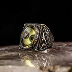 Green Amber Ring // 925 Sterling Silver (6)