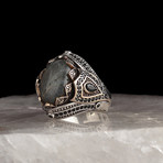 Large Labradorite Ring // 925 Sterling Silver (8.5)