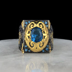 Handmade Blue Topaz Ring // 925 Sterling Silver (5.5)