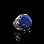 Hand Engraved Lapis Lazuli Ring (5.5)