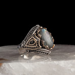 Large Labradorite Ring // 925 Sterling Silver (7.5)