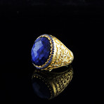 Raw Sapphire Ring // 18kt Gold Coated 925 Sterling Silver (9)
