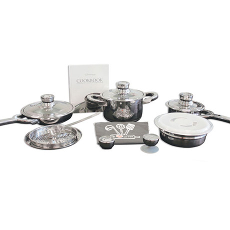 TFK Gourmet Collection // CroMoTanium™ Surgical Stainless Steel Cookware Set // 15 Pieces
