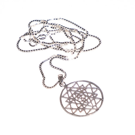 Dell Arte // Sri Yantra Mantra Necklace // Silver