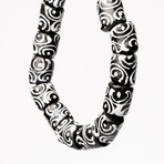 Dell Arte // Krobo Mood Bead Bracelet // Black + White