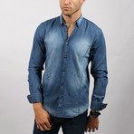 Mathieu Button-Up Shirt // Navy (S)
