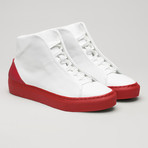 Minimal High V20 Vegan Sneakers // White + Red (Euro: 45)