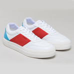 Now Vegan V4 Sneakers // White + Red + Bright Blue (Euro: 46)