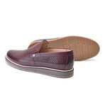 Perforated Leather Loafer // Burgundy (US: 9)