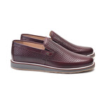Perforated Leather Loafer // Burgundy (US: 7)