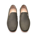 Perforated Leather Casual Driver // Green Nubak (US: 8.5)