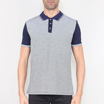 Quinn Striped Polo Shirt // Navy Blue (X-Large)