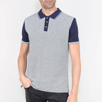 Quinn Striped Polo Shirt // Navy Blue (X-Large)