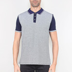 Quinn Striped Polo Shirt // Navy Blue (X-Large)