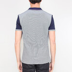 Quinn Striped Polo Shirt // Navy Blue (X-Large)