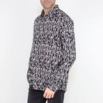 Lloyd Printed Button Up Shirt // Black (Large)