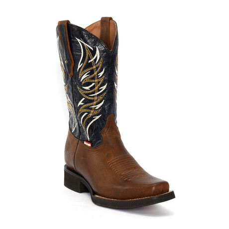 Rodeo Square Boot Falcon // Navy Blue + Brown (US: 7EE)