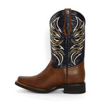 Rodeo Square Boot Falcon // Navy Blue + Brown (US: 11EE)